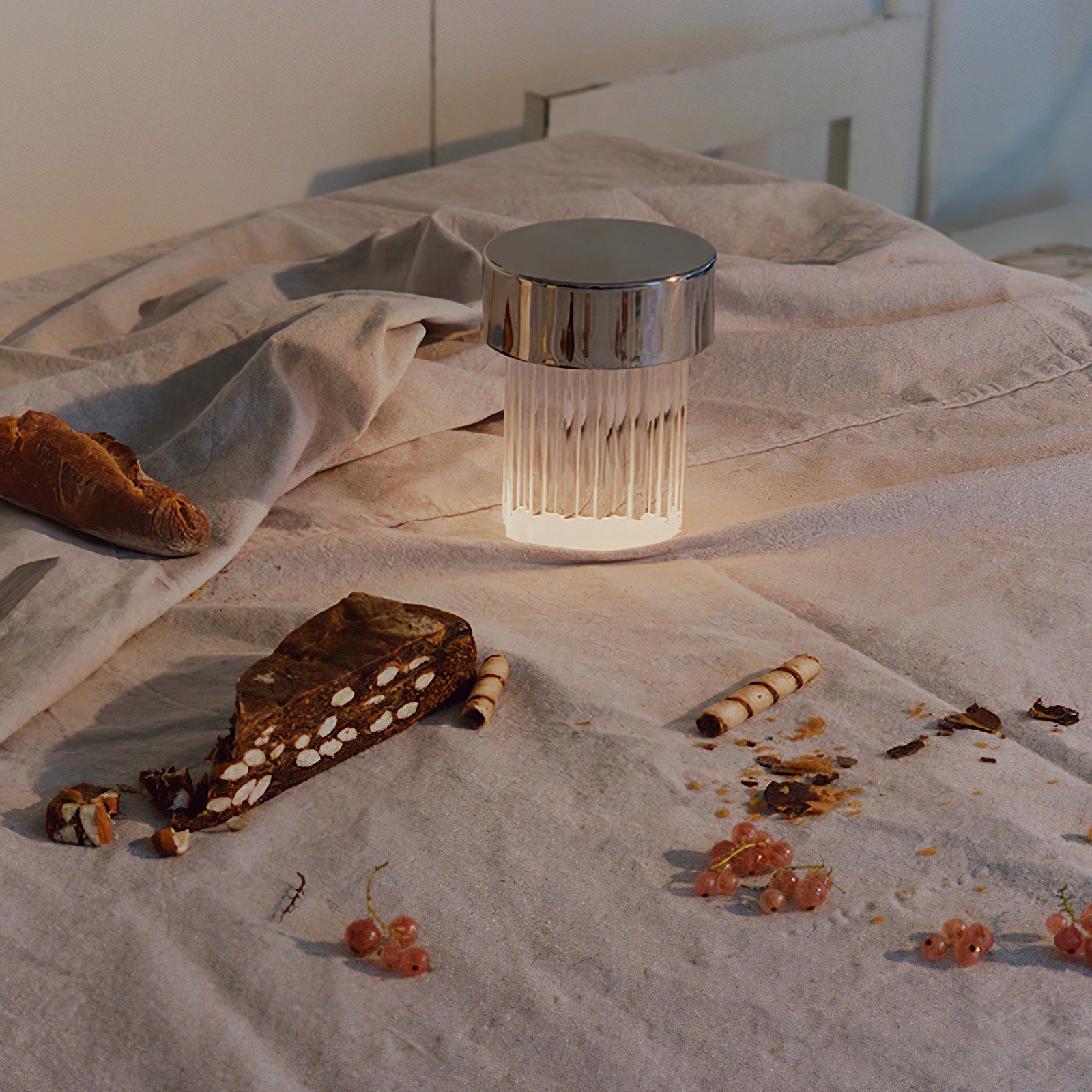 Portable Table Lamp | Rechargeable Glass Base | Touch Dimming, 4000mAh Battery