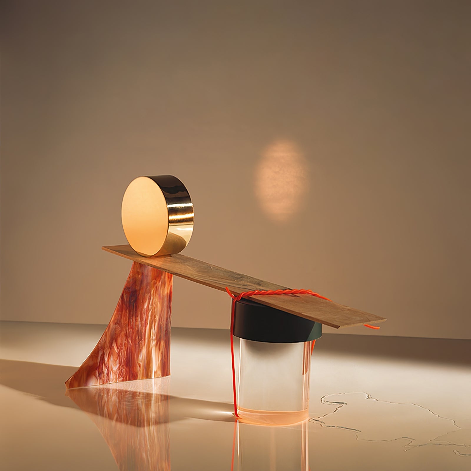 Portable Table Lamp | Rechargeable Glass Base | Touch Dimming, 4000mAh Battery