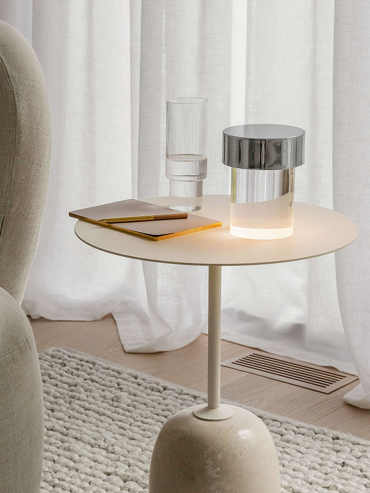 Portable Table Lamp | Rechargeable Glass Base | Touch Dimming, 4000mAh Battery