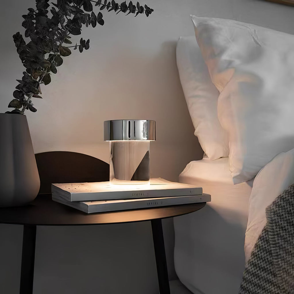 Portable Table Lamp | Rechargeable Glass Base | Touch Dimming, 4000mAh Battery