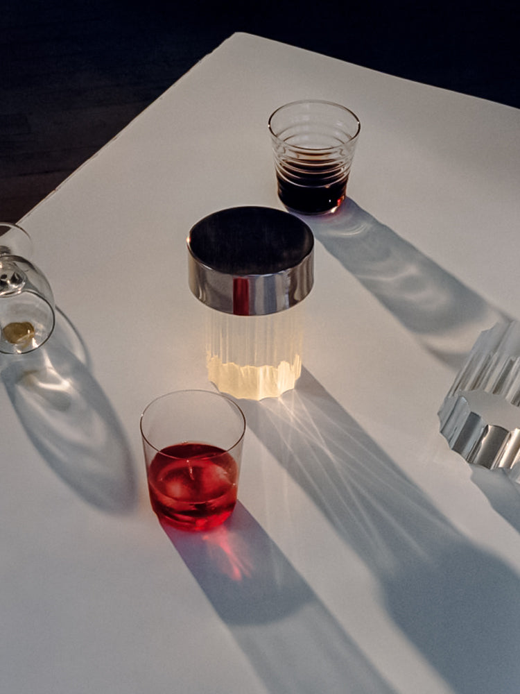 Portable Table Lamp | Rechargeable Glass Base | Touch Dimming, 4000mAh Battery