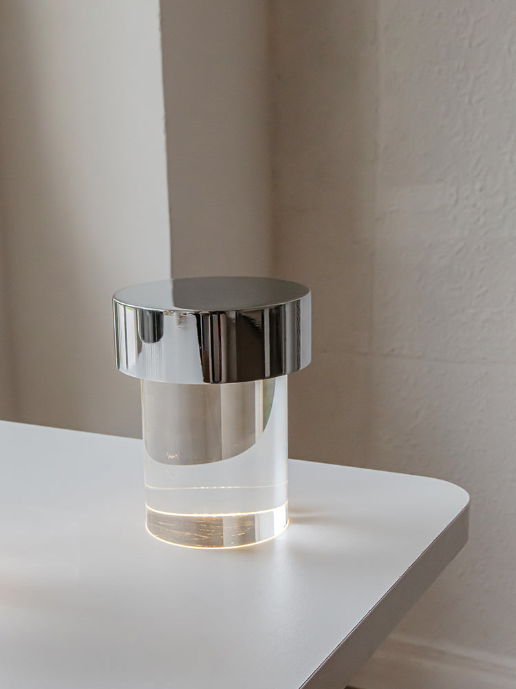 Portable Table Lamp | Rechargeable Glass Base | Touch Dimming, 4000mAh Battery