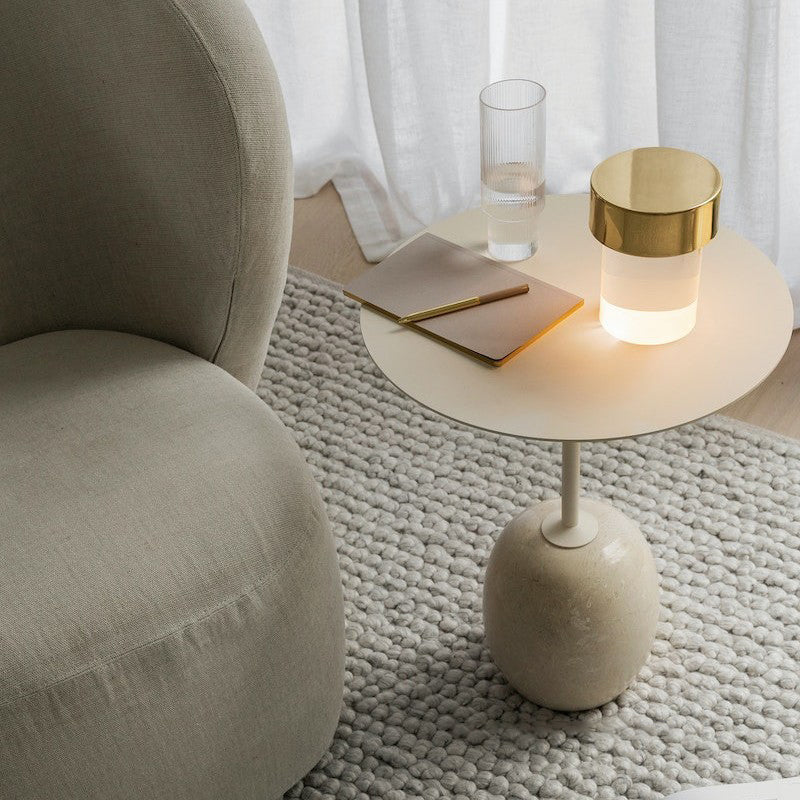 Portable Table Lamp | Rechargeable Glass Base | Touch Dimming, 4000mAh Battery