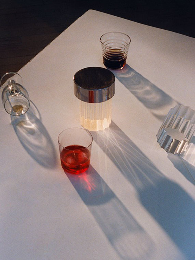 Portable Table Lamp | Rechargeable Glass Base | Touch Dimming, 4000mAh Battery