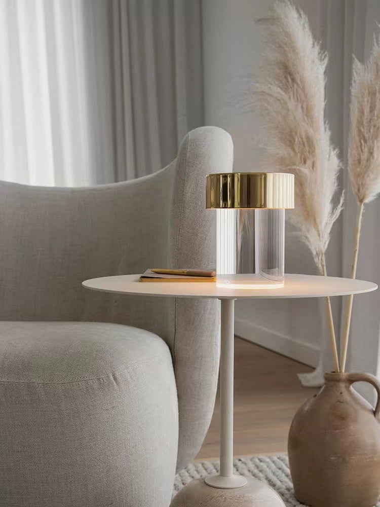Portable Table Lamp | Rechargeable Glass Base | Touch Dimming, 4000mAh Battery
