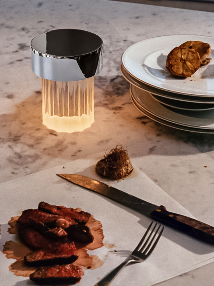 Portable Table Lamp | Rechargeable Glass Base | Touch Dimming, 4000mAh Battery