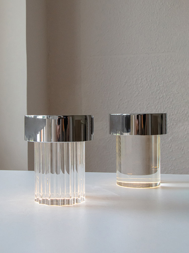 Portable Table Lamp | Rechargeable Glass Base | Touch Dimming, 4000mAh Battery