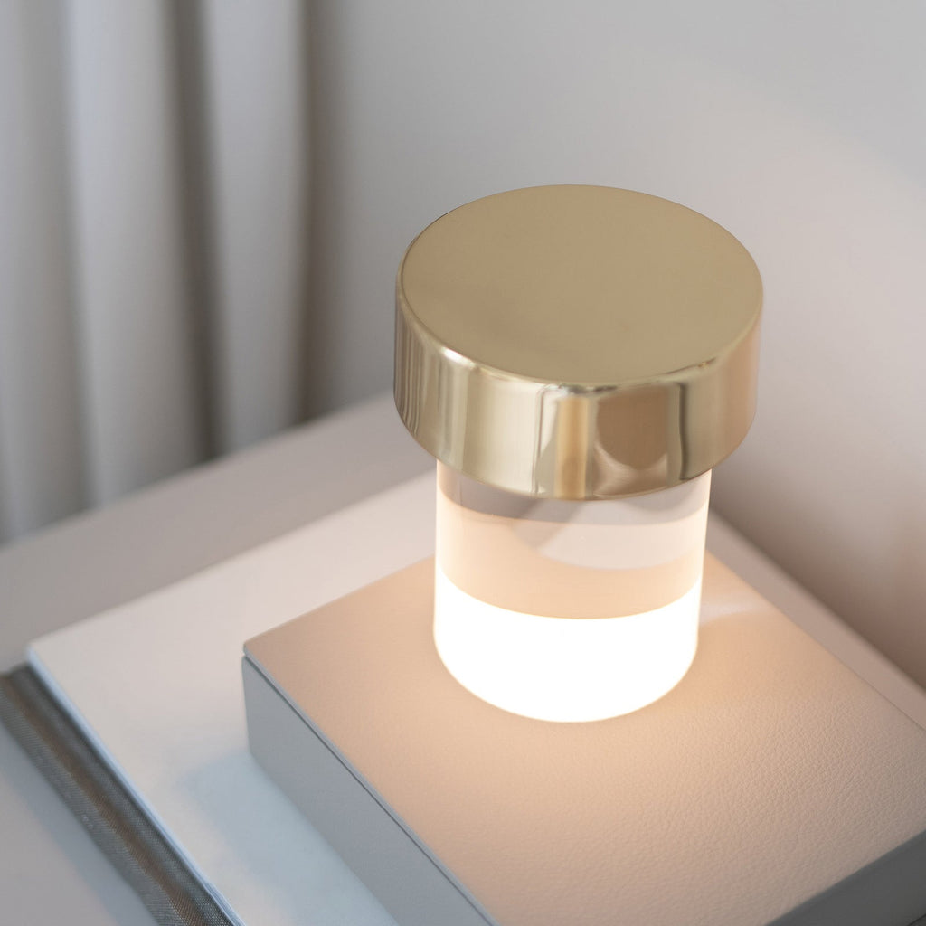 Portable Table Lamp | Rechargeable Glass Base | Touch Dimming, 4000mAh Battery