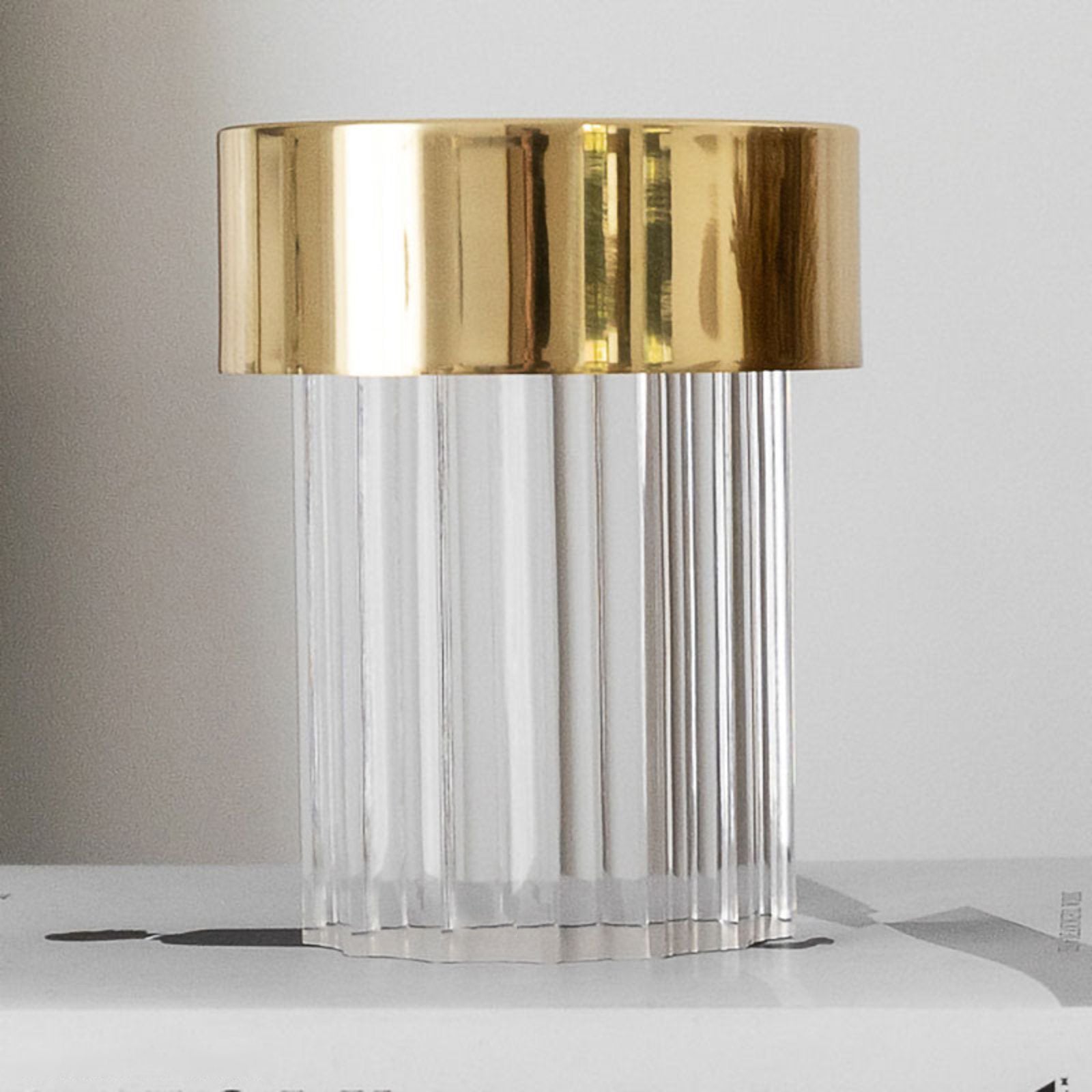 Portable Table Lamp | Rechargeable Glass Base | Touch Dimming, 4000mAh Battery