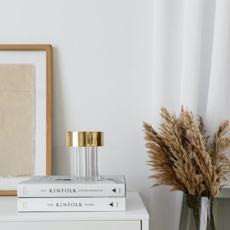 Portable Table Lamp | Rechargeable Glass Base | Touch Dimming, 4000mAh Battery