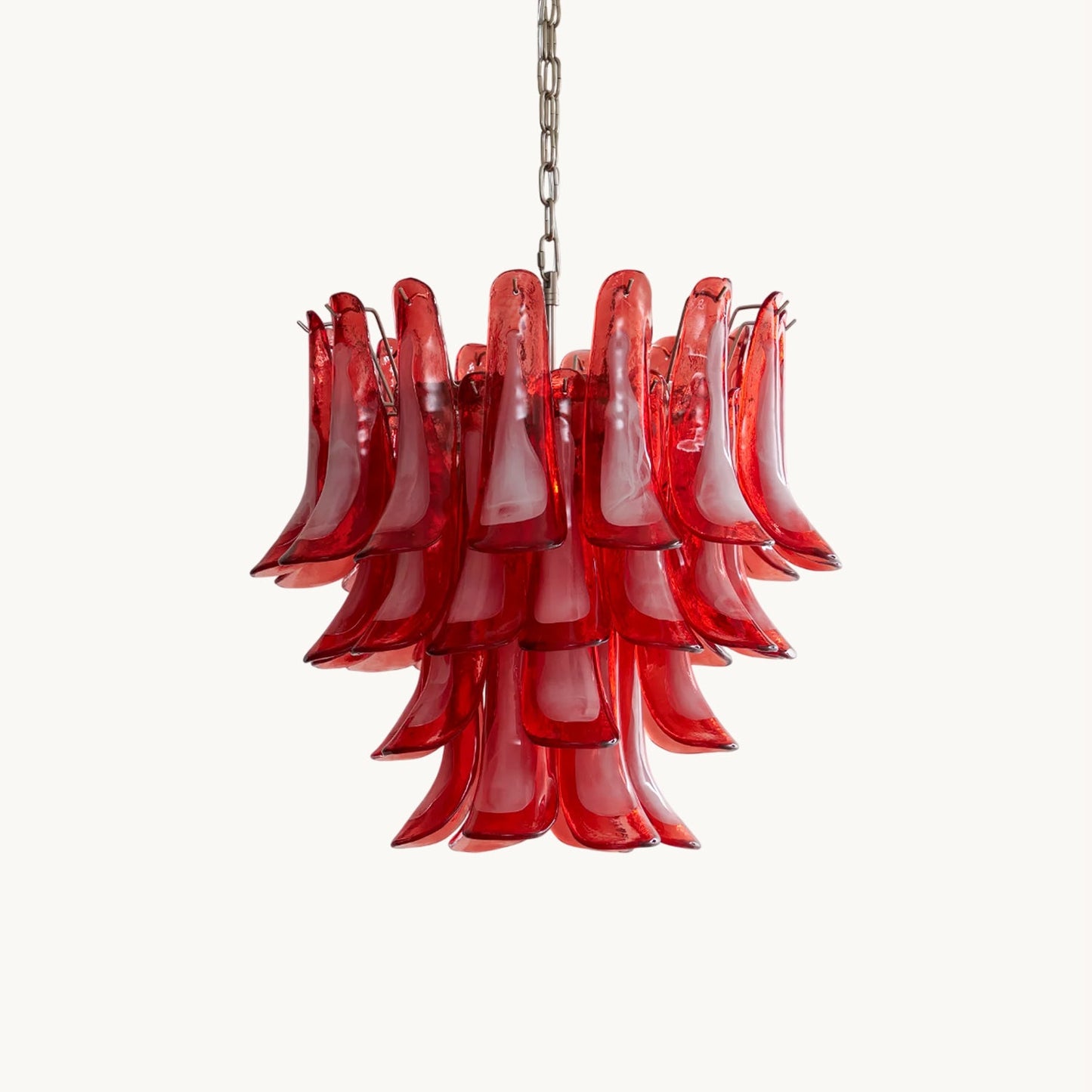 Murano Glass Chandelier | Red Glass | 65cm Diameter