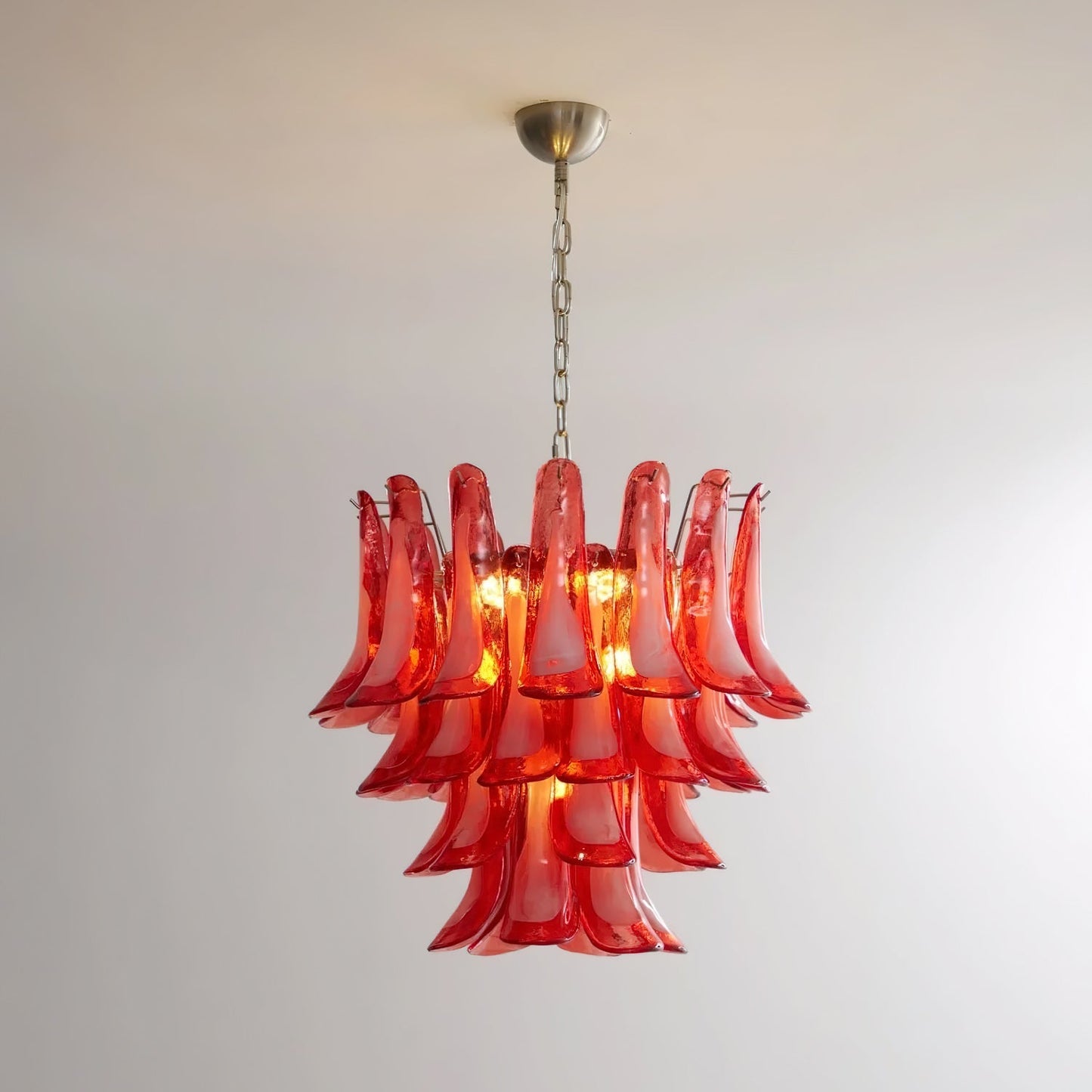 Murano Glass Chandelier | Red Glass | 65cm Diameter
