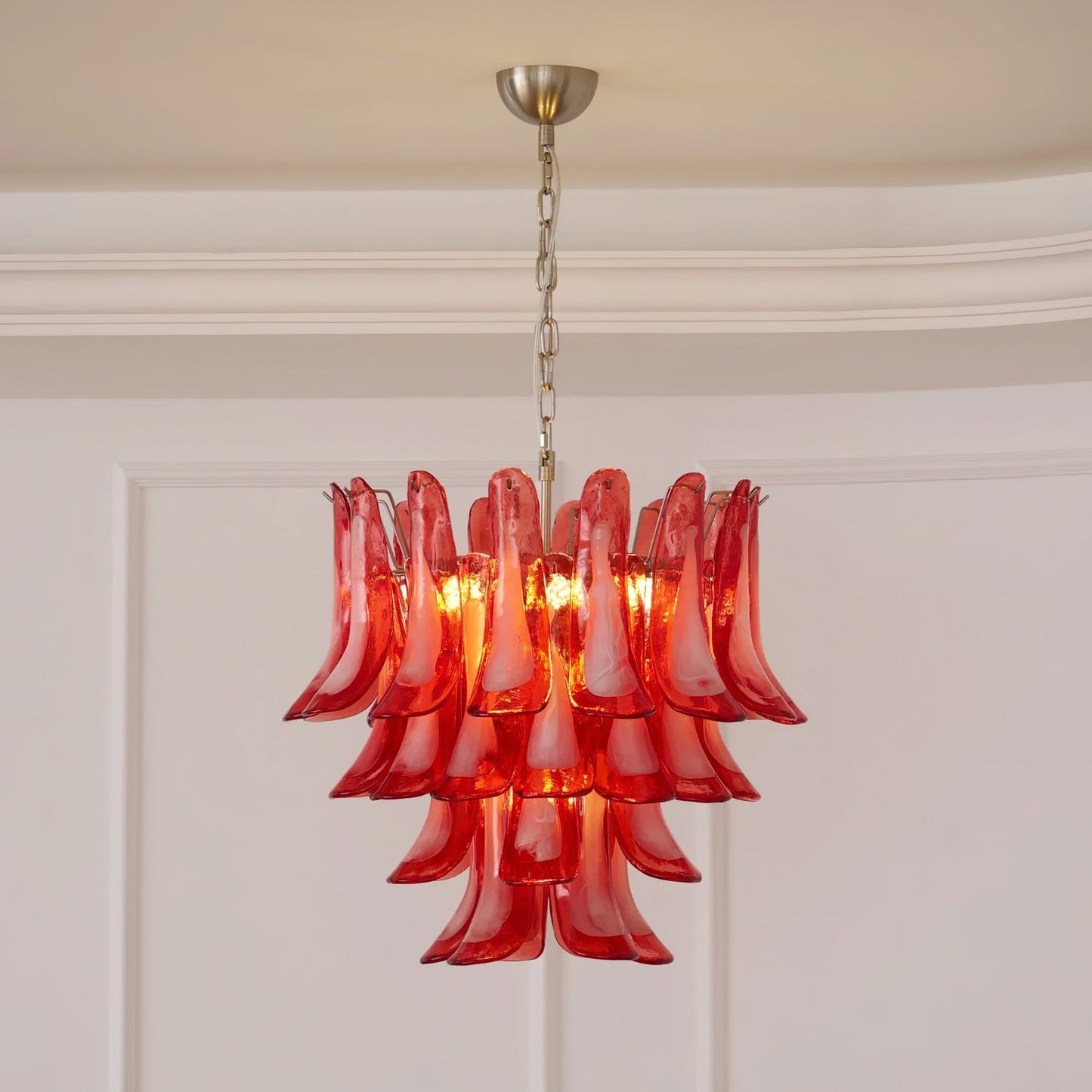 Murano Glass Chandelier | Red Glass | 65cm Diameter
