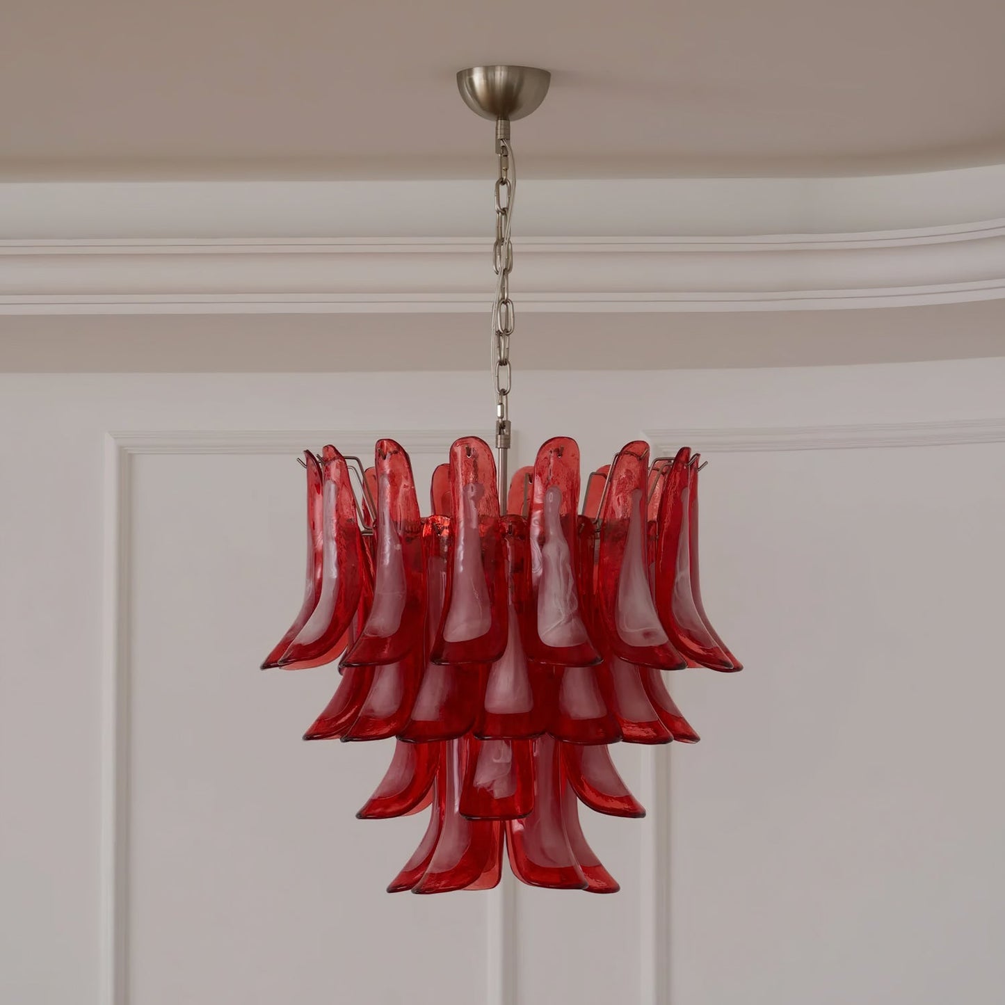 Murano Glass Chandelier | Red Glass | 65cm Diameter