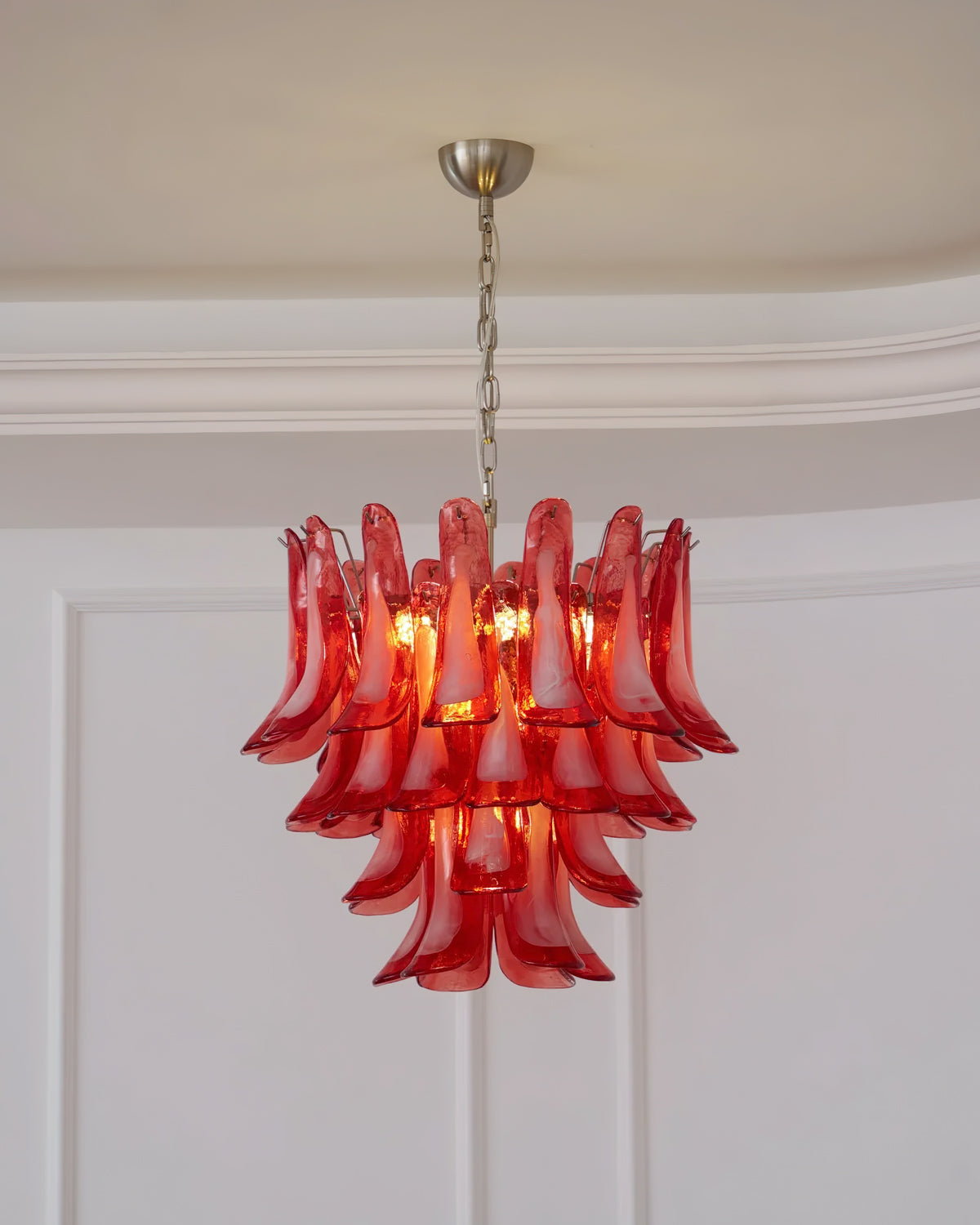 Murano Glass Chandelier | Red Glass | 65cm Diameter