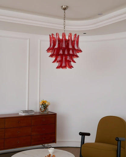 Murano Glass Chandelier | Red Glass | 65cm Diameter
