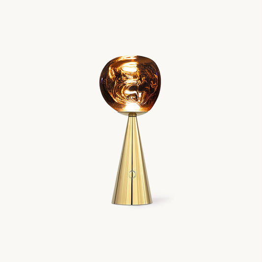 Lava Charge Table Lamp | Metal & Acrylic | Gold & Silver