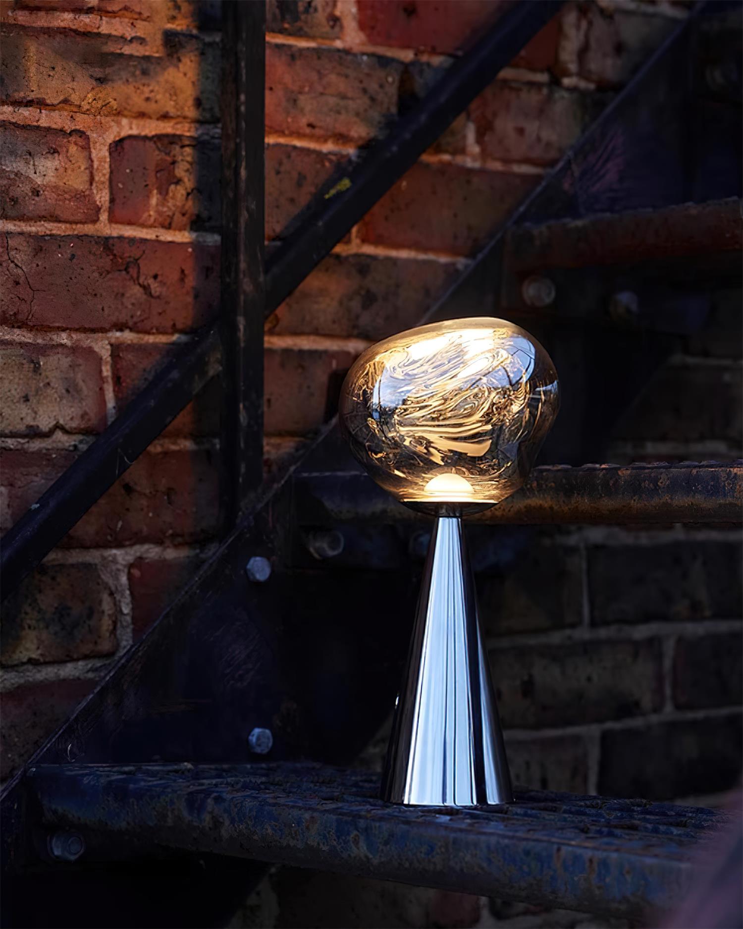 Lava Charge Table Lamp | Metal & Acrylic | Gold & Silver
