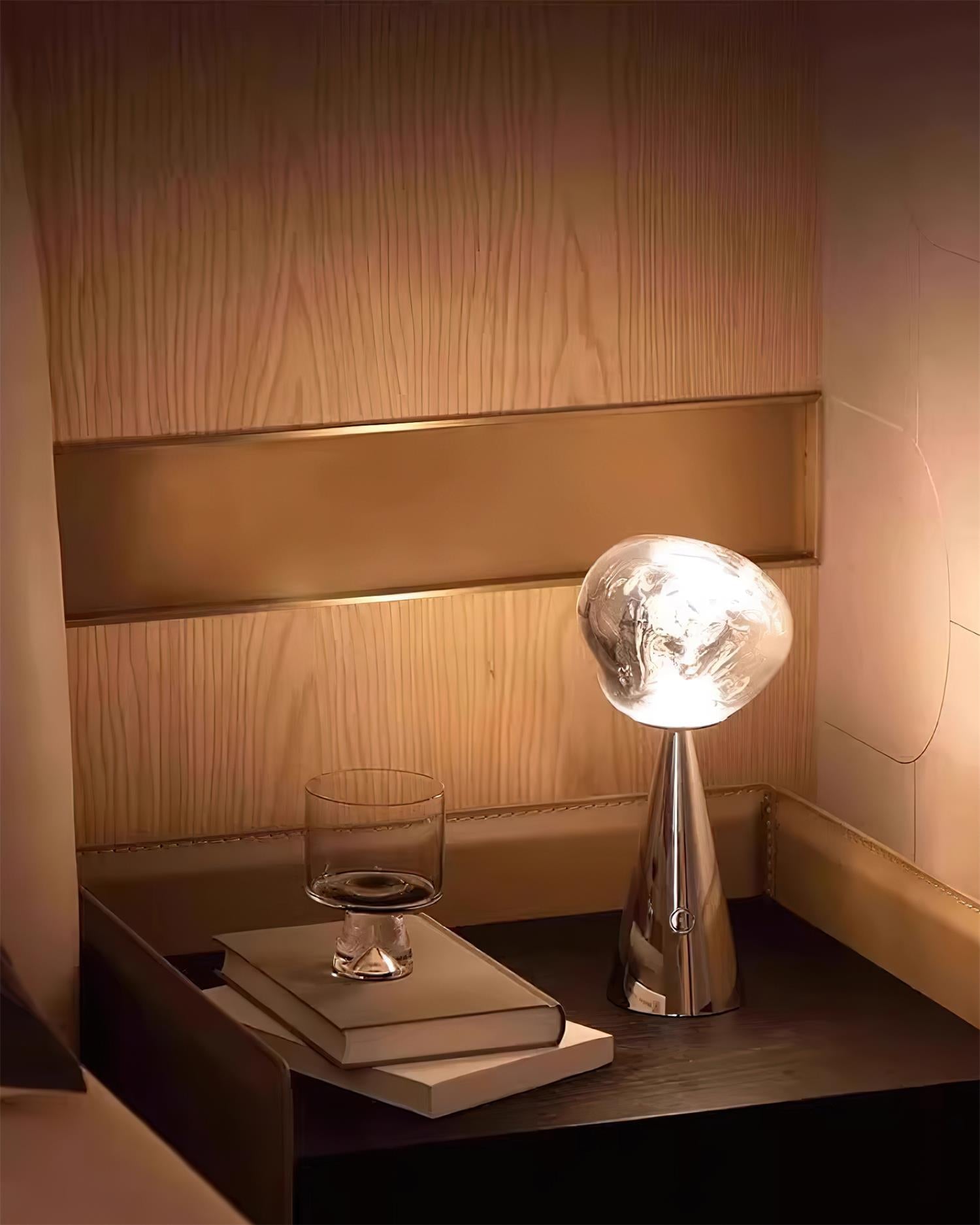 Lava Charge Table Lamp | Metal & Acrylic | Gold & Silver