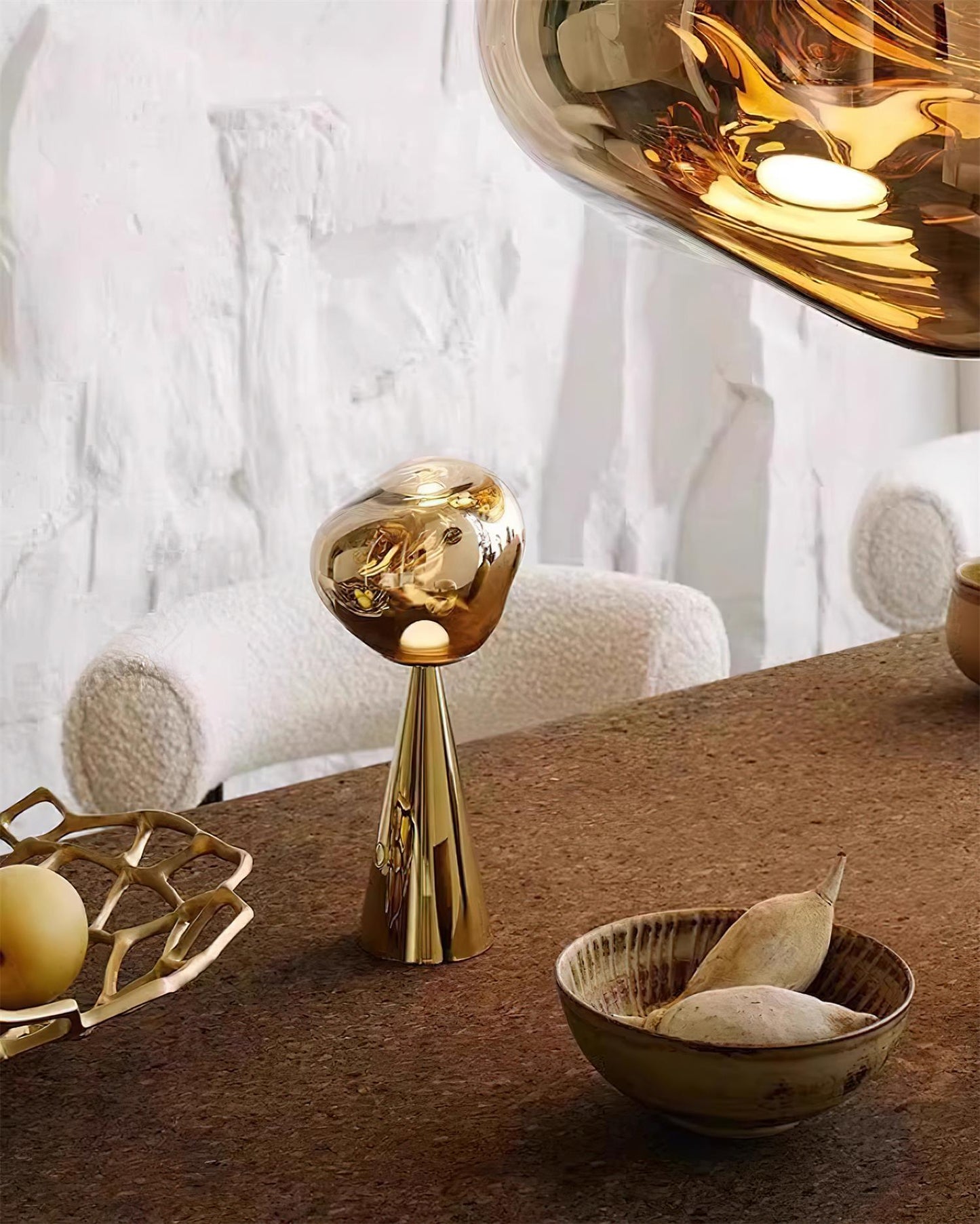 Lava Table Lamp | Metal & Acrylic | Gold or Silver