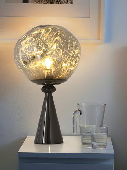 Lava Cone Table Lamp | Metal, PVC, Plastic | Smoky Gray, Silver