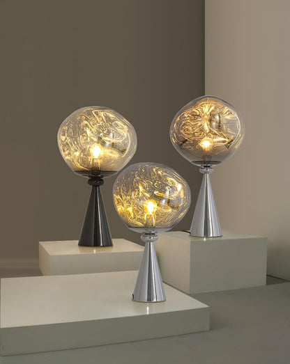 Lava Cone Table Lamp | Metal, PVC, Plastic | Smoky Gray, Silver
