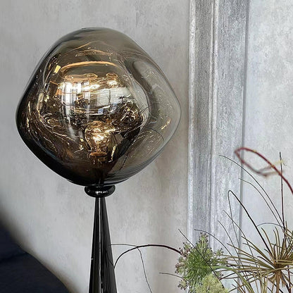 Lava Cone Table Lamp | Metal, PVC, Plastic | Smoky Gray, Silver