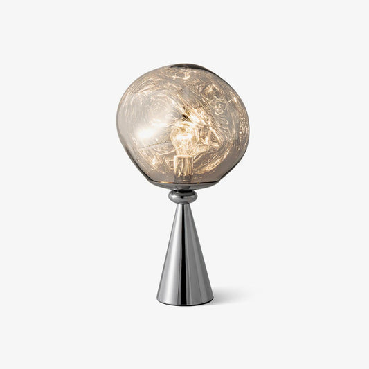 Lava Cone Table Lamp | Metal, PVC, Plastic | Smoky Gray, Silver