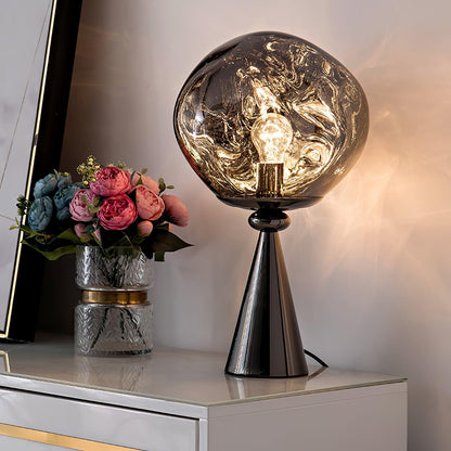 Lava Cone Table Lamp | Metal, PVC, Plastic | Smoky Gray, Silver