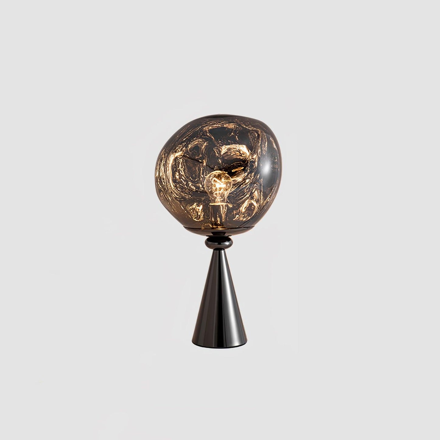 Lava Cone Table Lamp | Metal, PVC, Plastic | Smoky Gray, Silver