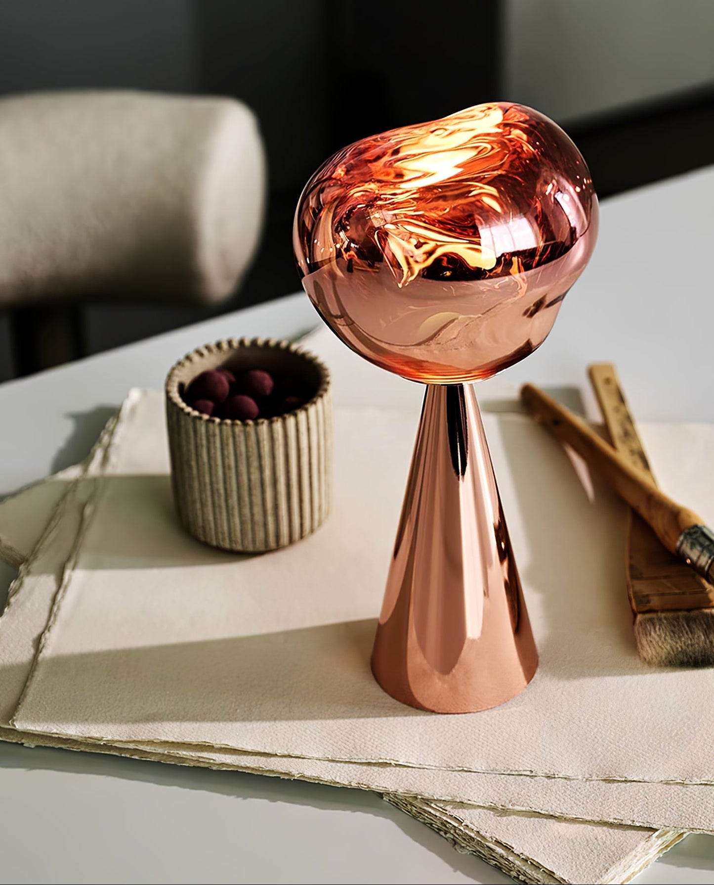 Lava Table Lamp | Metal & Acrylic | Gold or Silver