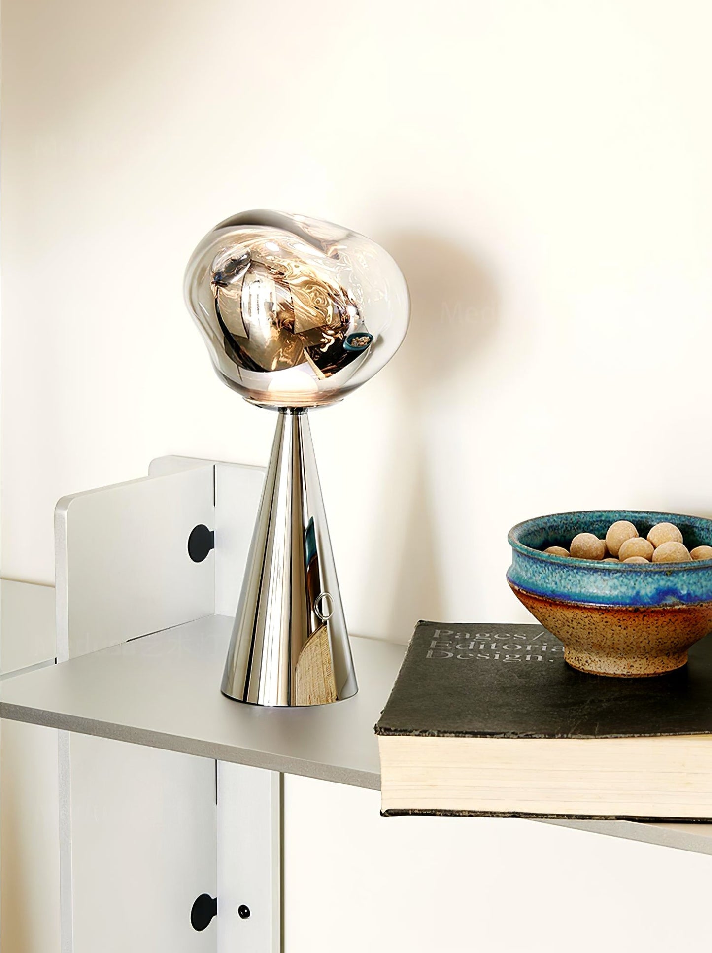 Lava Table Lamp | Metal & Acrylic | Gold or Silver