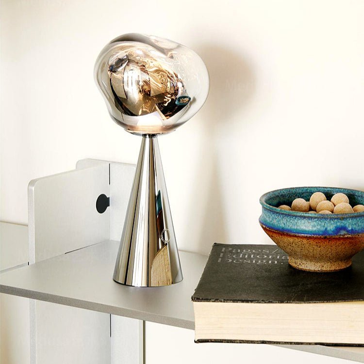 Lava Table Lamp | Metal & Acrylic | Gold or Silver