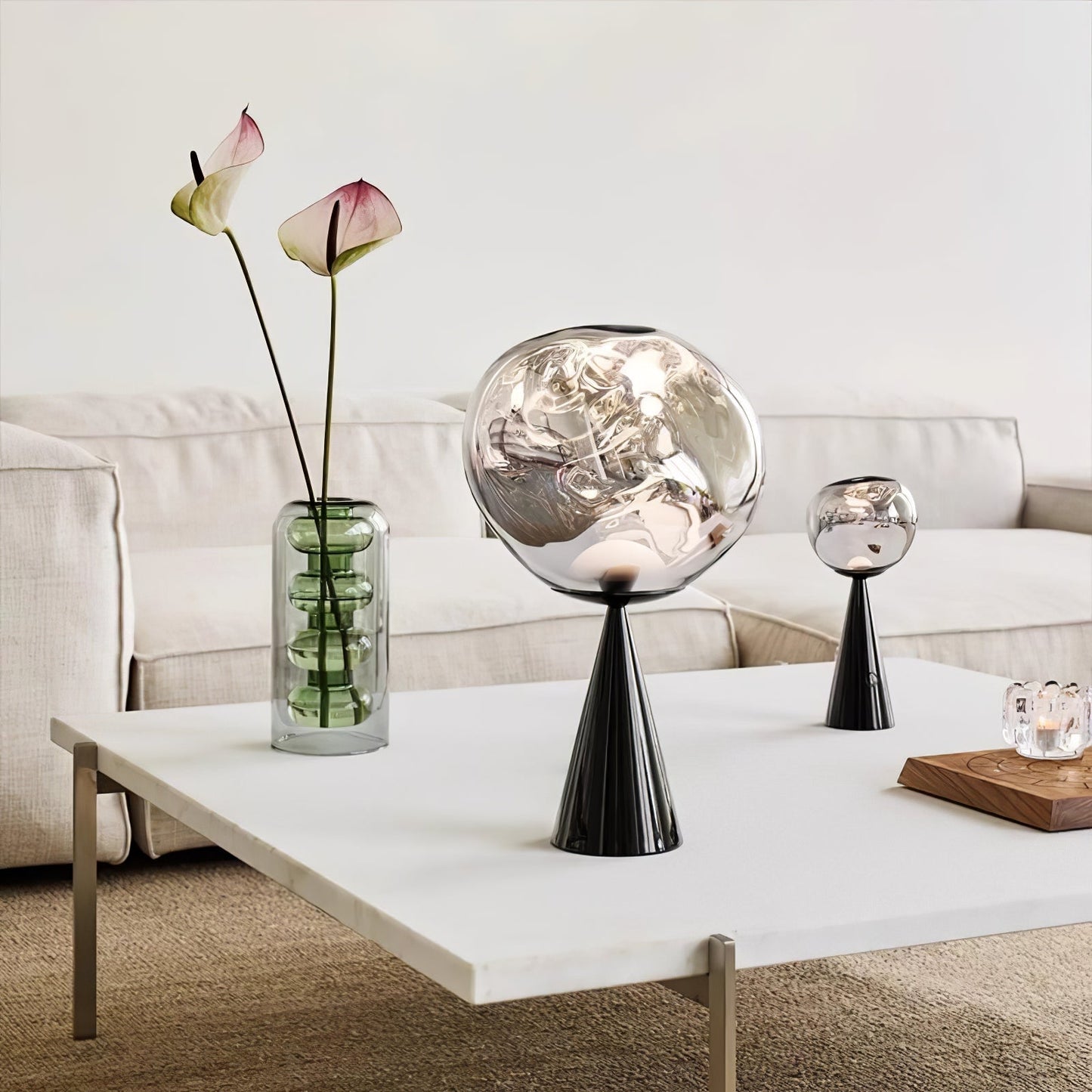 Lava Table Lamp | Metal & Acrylic | Gold or Silver
