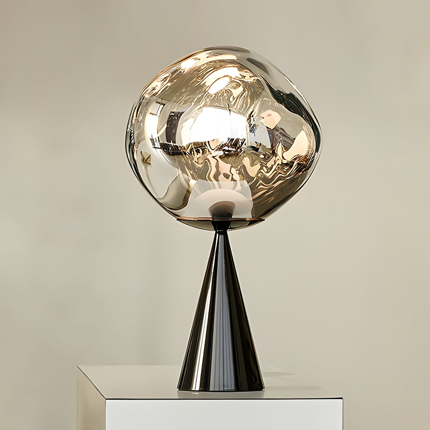 Lava Table Lamp | Metal & Acrylic | Gold or Silver