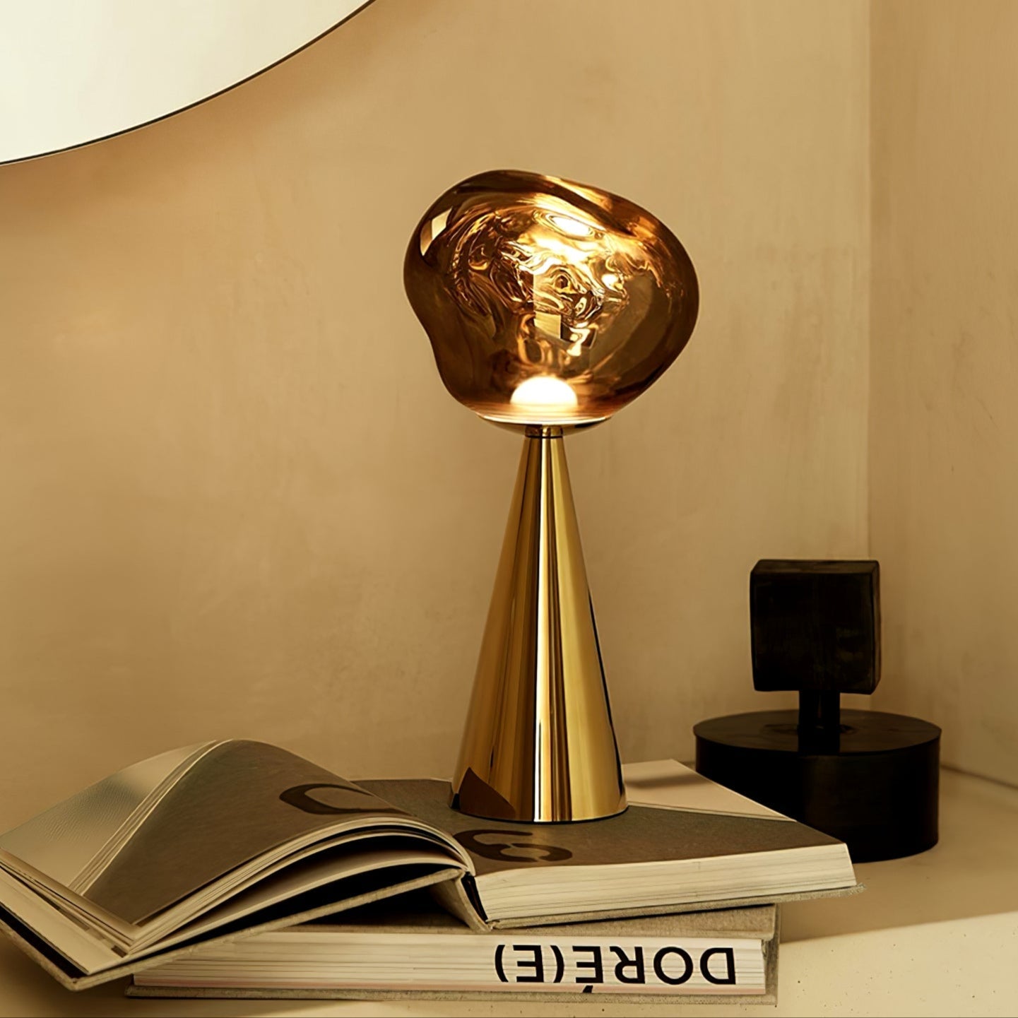 Lava Table Lamp | Metal & Acrylic | Gold or Silver