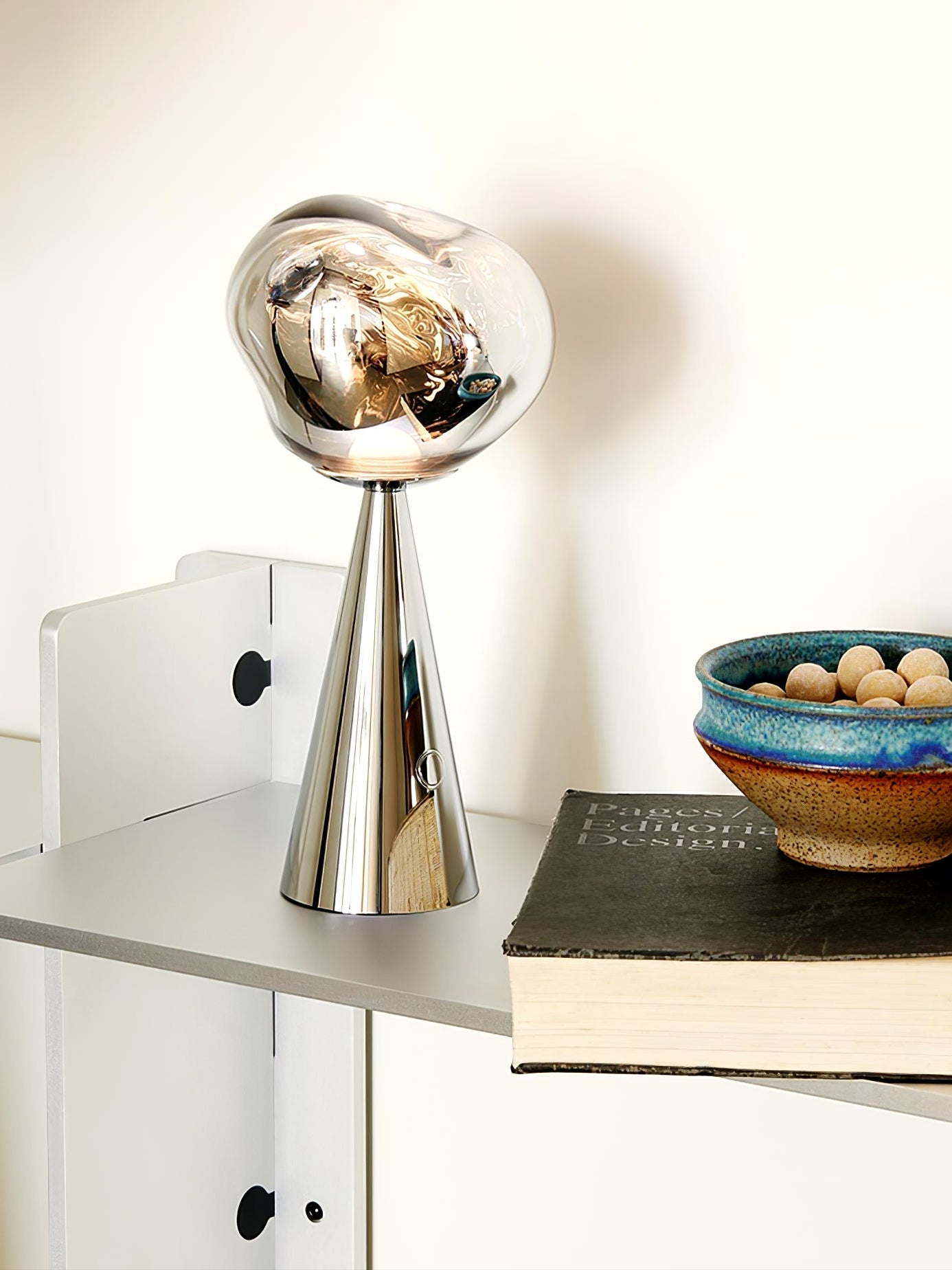 Lava Table Lamp | Metal & Acrylic | Gold or Silver