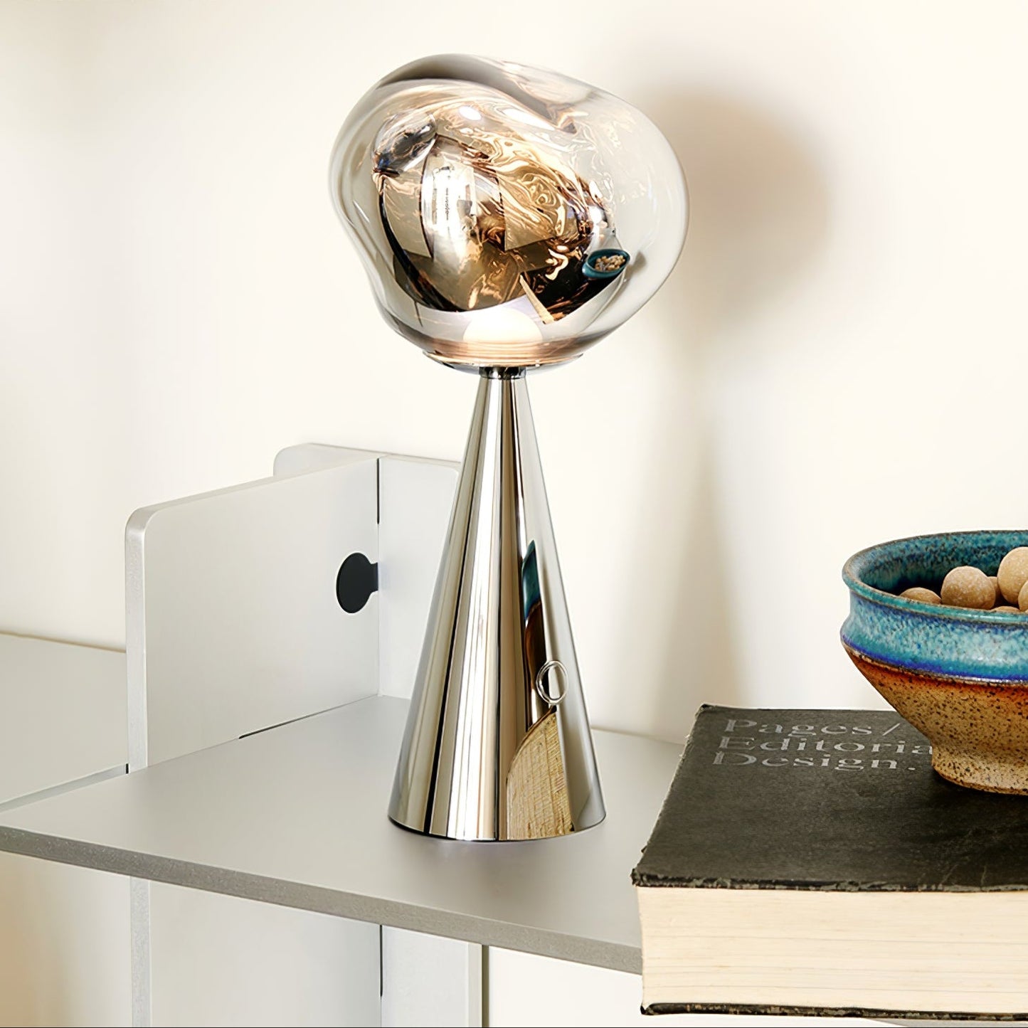 Lava Table Lamp | Metal & Acrylic | Gold or Silver
