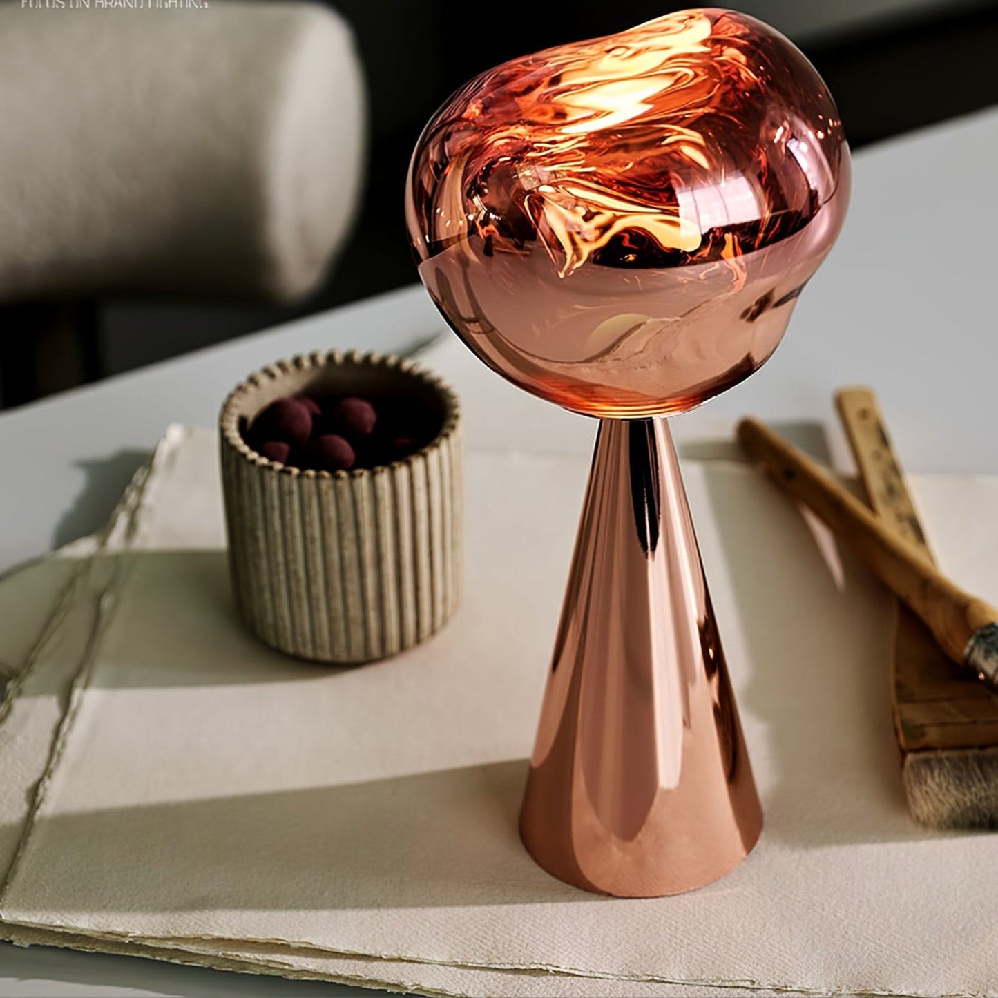 Lava Table Lamp | Metal & Acrylic | Gold or Silver