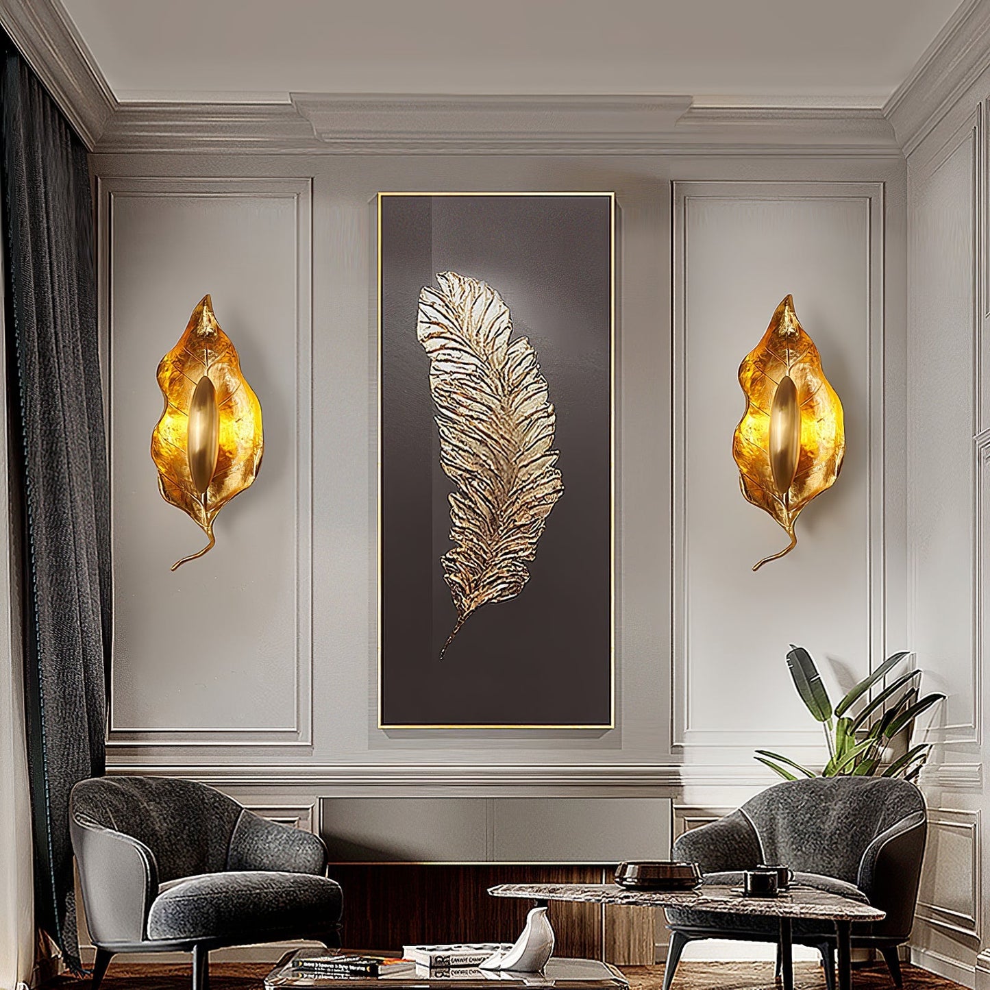 Leaf Brass Wall Lamp | Brass & Iron | Indoor Lighting