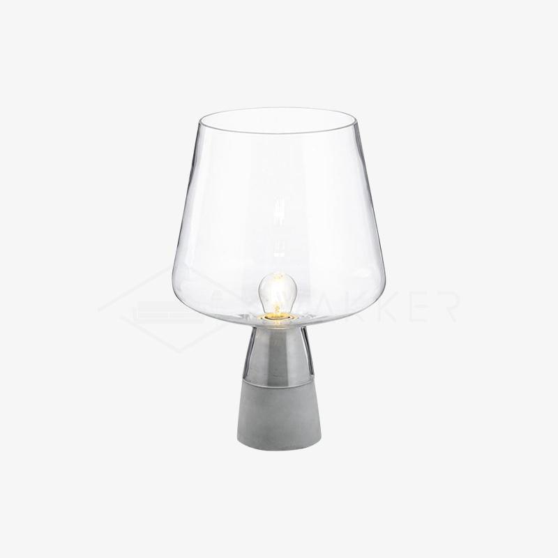 Leimu Table Lamp | Concrete & Mouthblown Glass | Grey