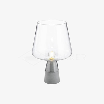 Leimu Table Lamp | Concrete & Mouthblown Glass | Grey