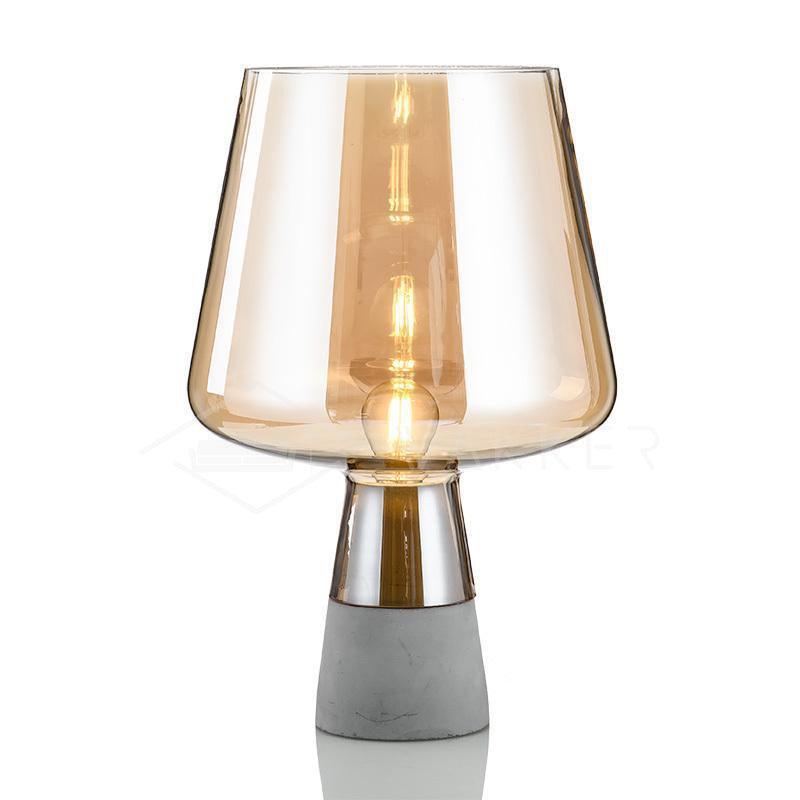 Leimu Table Lamp | Concrete & Mouthblown Glass | Grey