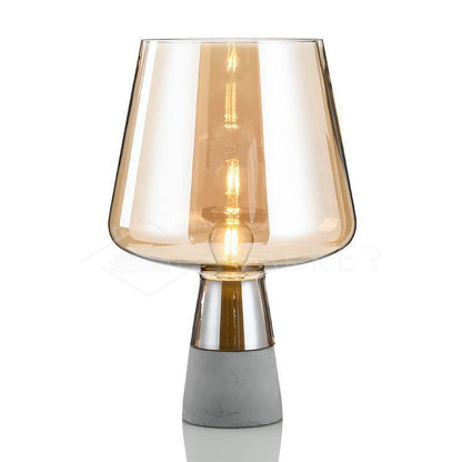 Leimu Table Lamp | Concrete & Mouthblown Glass | Grey