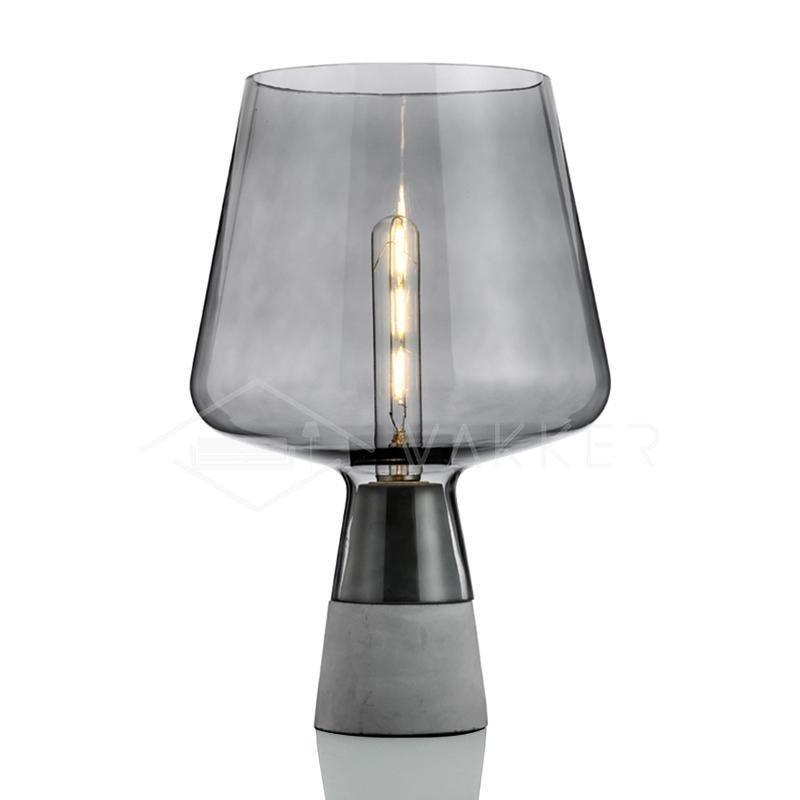 Leimu Table Lamp | Concrete & Mouthblown Glass | Grey