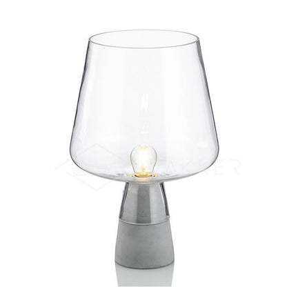 Leimu Table Lamp | Concrete & Mouthblown Glass | Grey