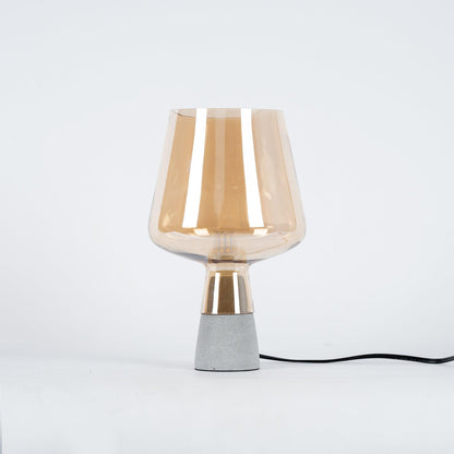 Leimu Table Lamp | Concrete & Mouthblown Glass | Grey
