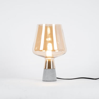 Leimu Table Lamp | Concrete & Mouthblown Glass | Grey