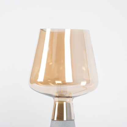 Leimu Table Lamp | Concrete & Mouthblown Glass | Grey