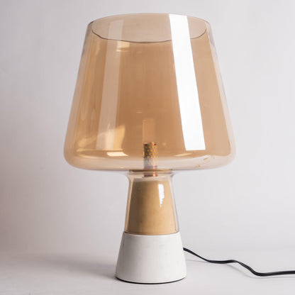 Leimu Table Lamp | Concrete & Mouthblown Glass | Grey